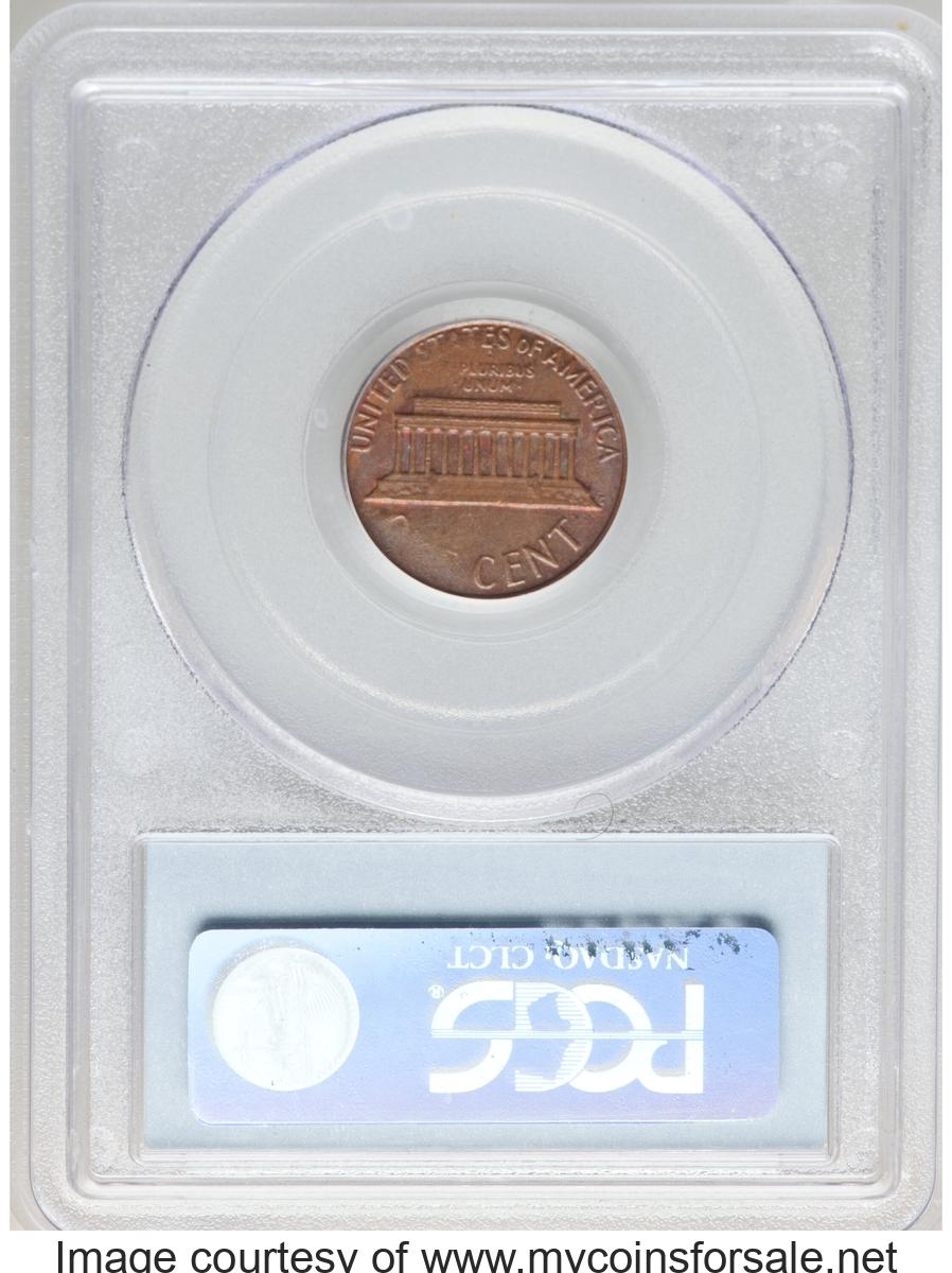 1977 1C Lincoln Cent -- Obverse Cud Die Break -- MS62 Brown PCGS - Back