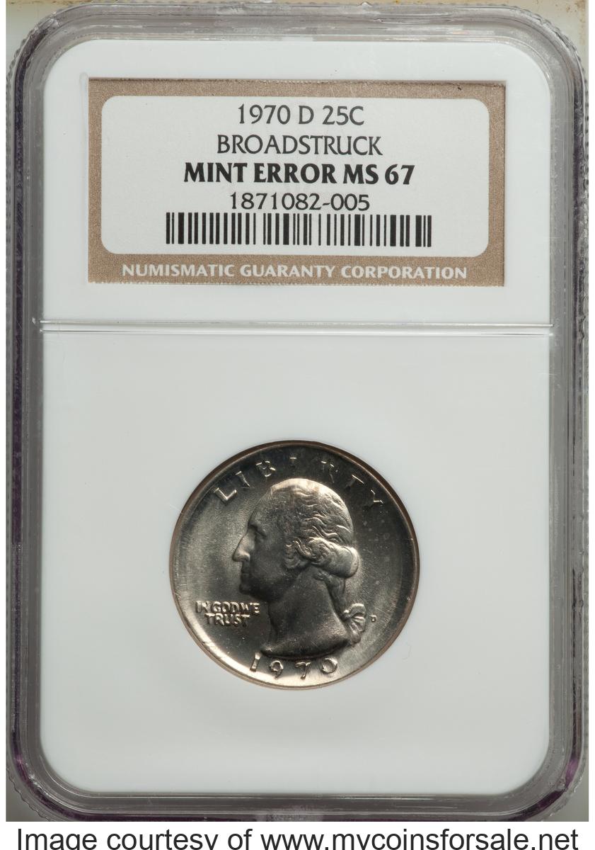 1970-D 25C Washington Quarter -- Broadstruck -- MS67 NGC