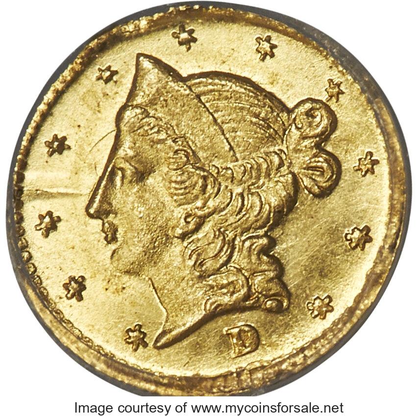 1853 50C Liberty Round 50 Cents, BG-421, R.4, MS66 PCGS - Main Front