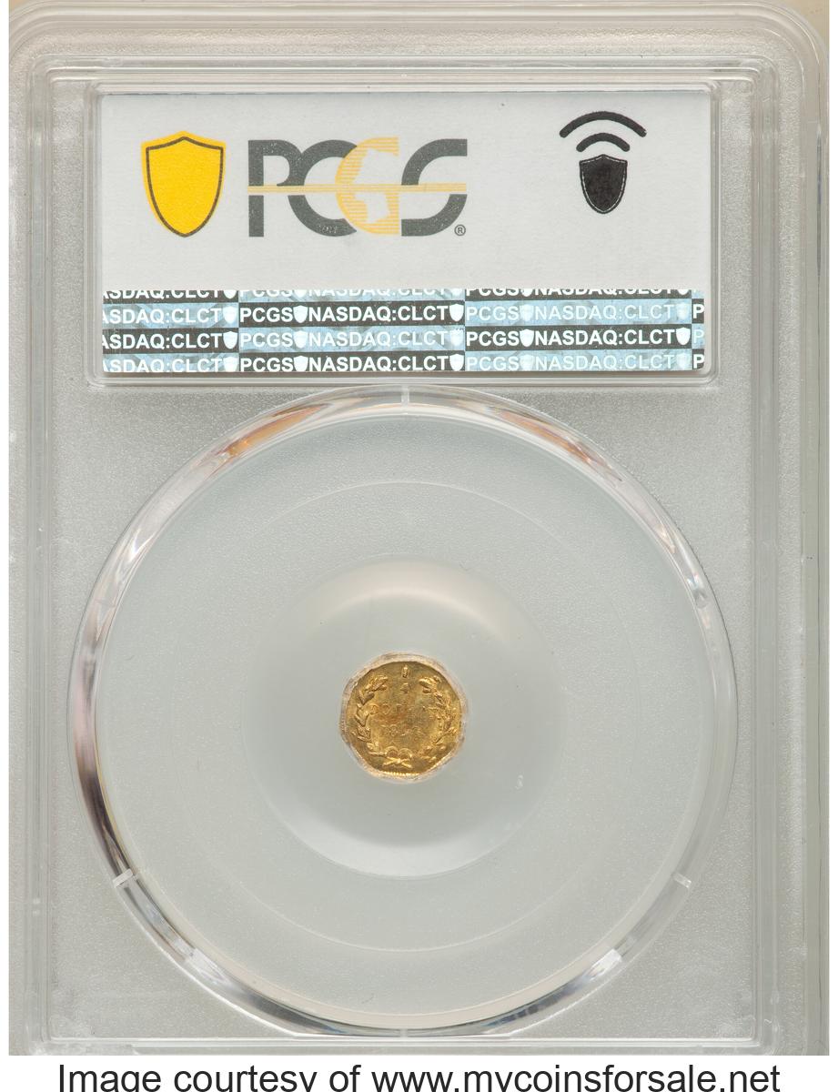 1859 25C Liberty Octagonal 25 Cents, BG-705, High R.6, MS64 PCGS - Back