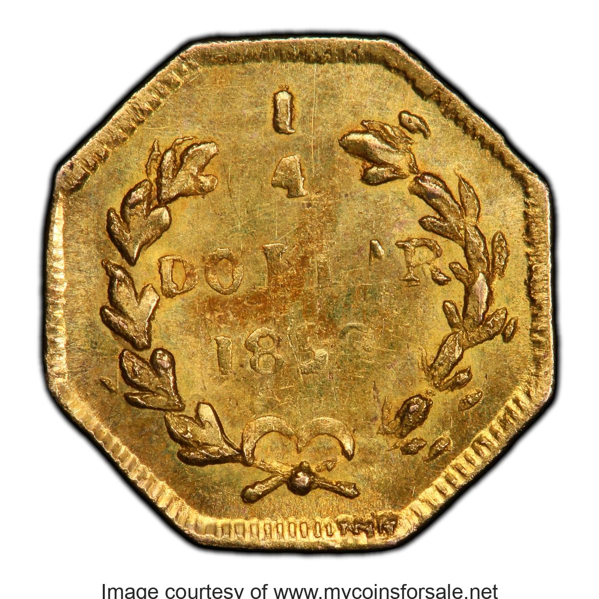 1859 25C Liberty Octagonal 25 Cents, BG-705, High R.6, MS64 PCGS - Main Back