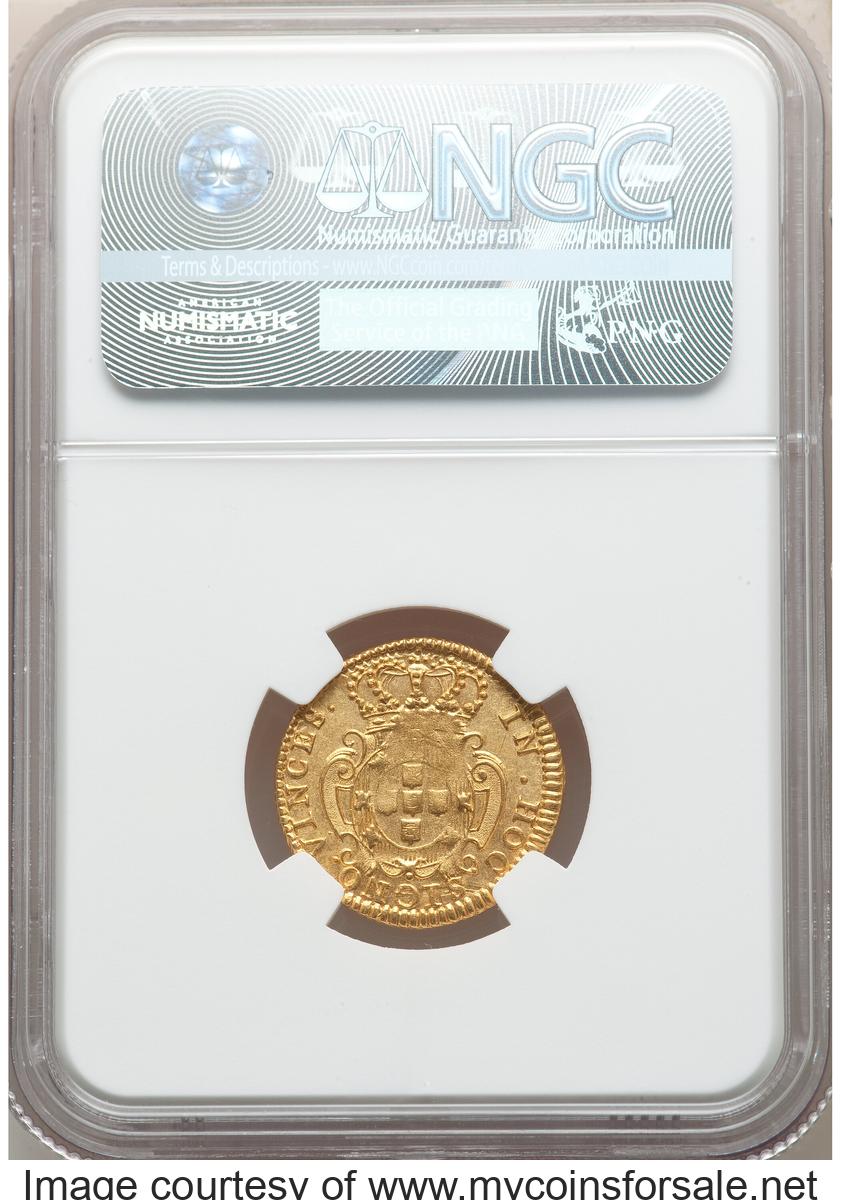 1722 Portugal: João V gold Escudo 1722-L. - Back