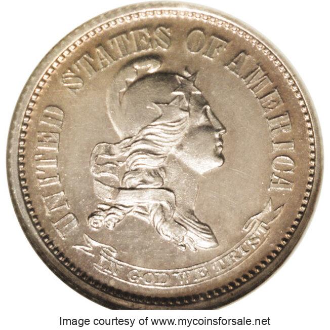 1870 10C Standard Silver Dime, Judd-855, Pollock-935, High R.6, PR65 - Main Front