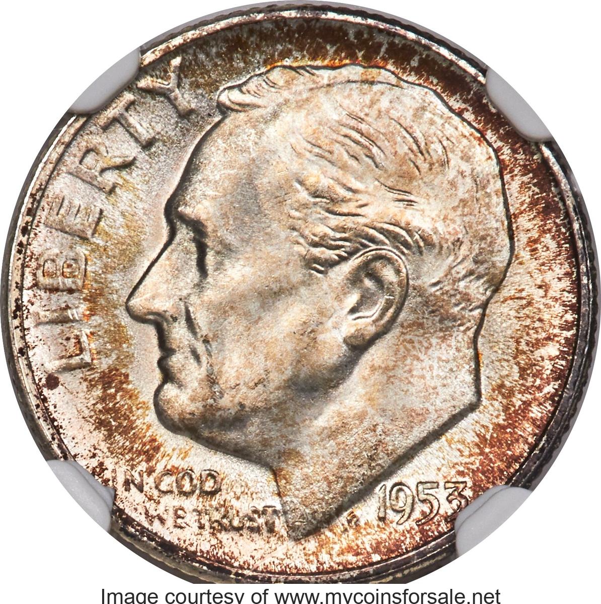 1953-S 10C MS68 Full Torch - Main Front