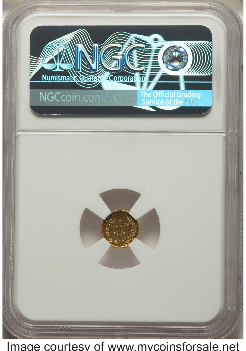 1854 25C Liberty Round 25 Cents, BG-216, R.6, MS64 Prooflike. - Back