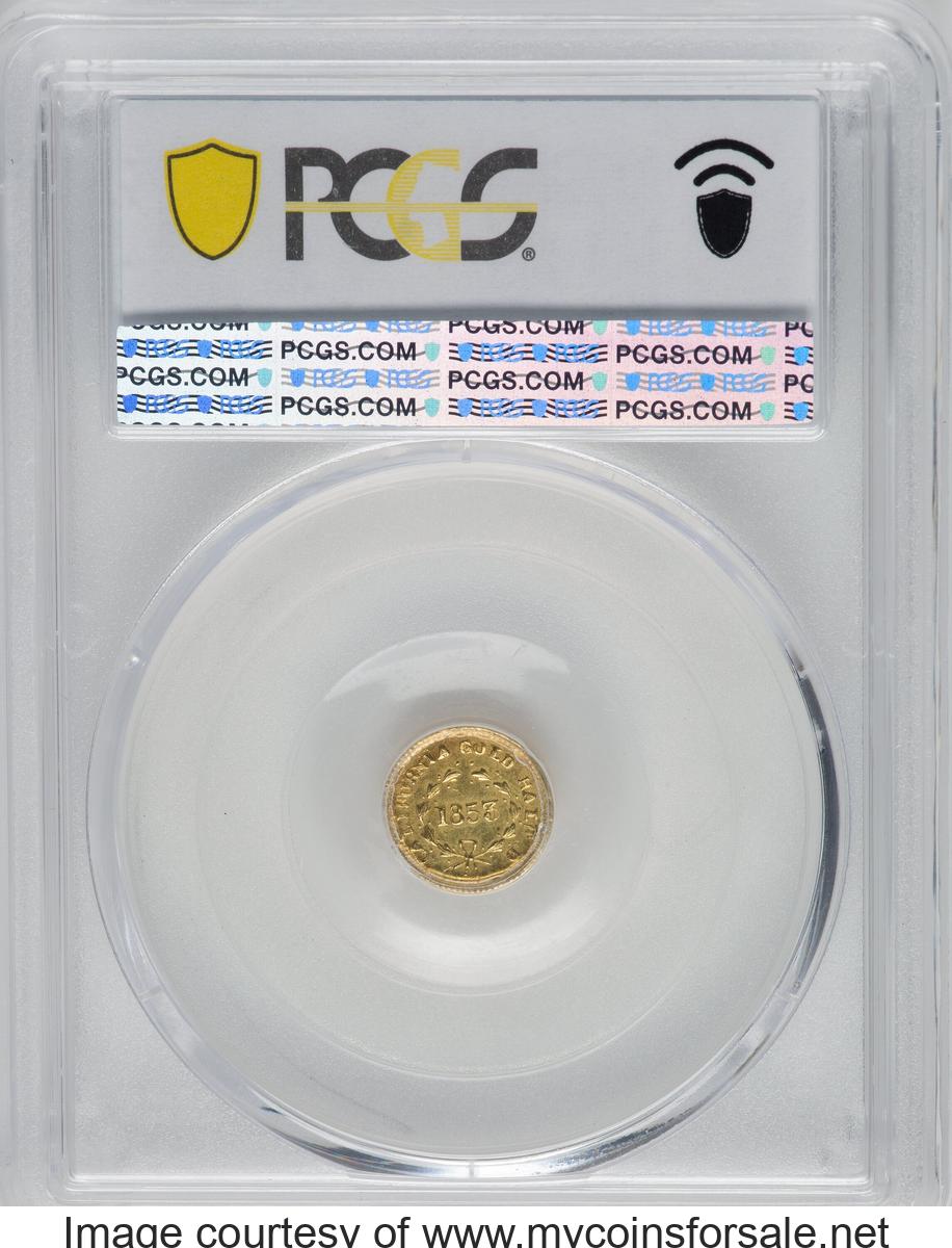 1853 50C Liberty Round 50 Cents, BG-420, Low R.7. Die State II, with a die crack through star 2. This is a rare. - Back