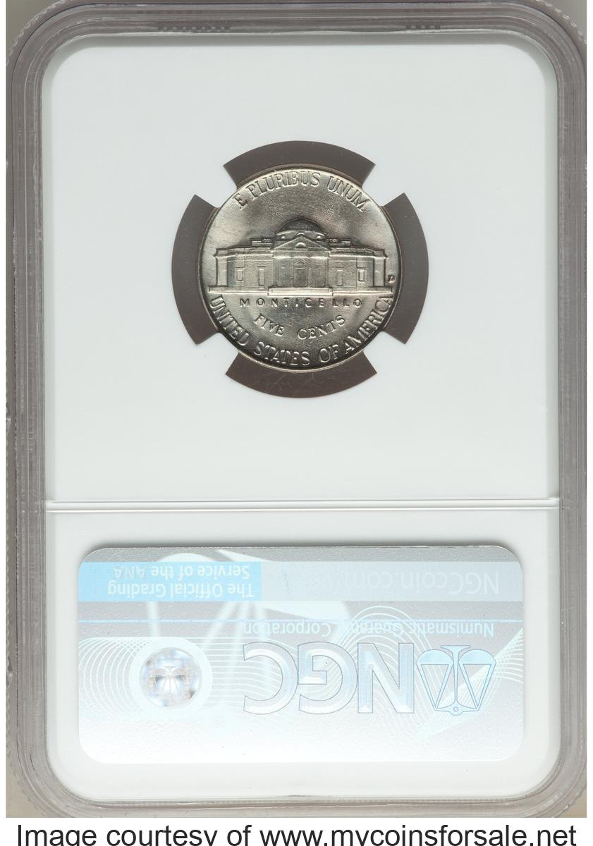 1953-D 5C MS67 Five Full Steps - Back