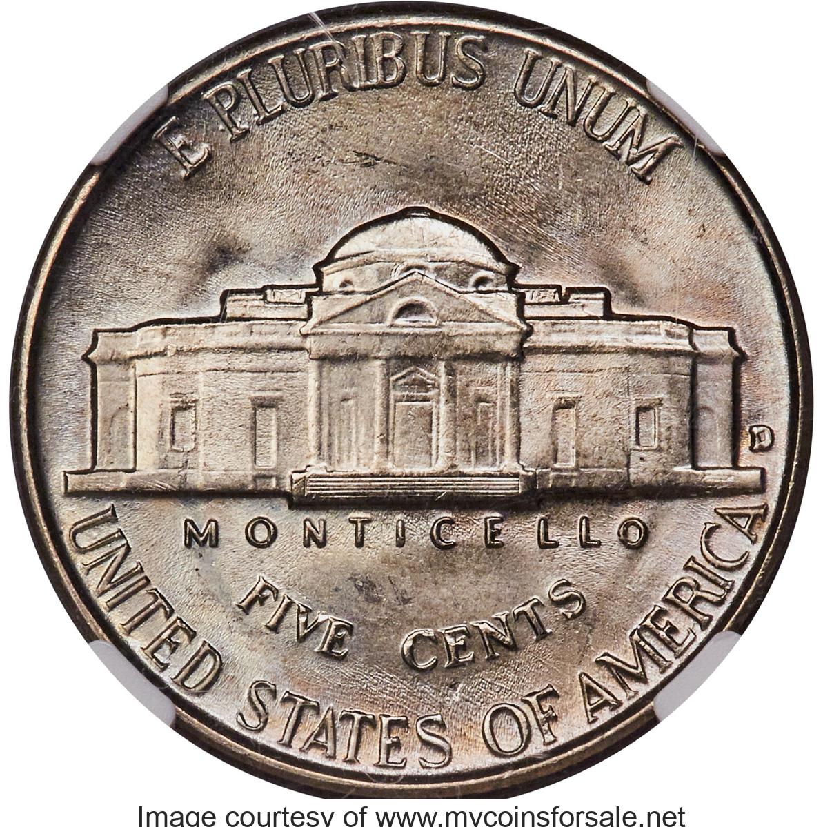 1953-D 5C MS67 Five Full Steps - Main Back