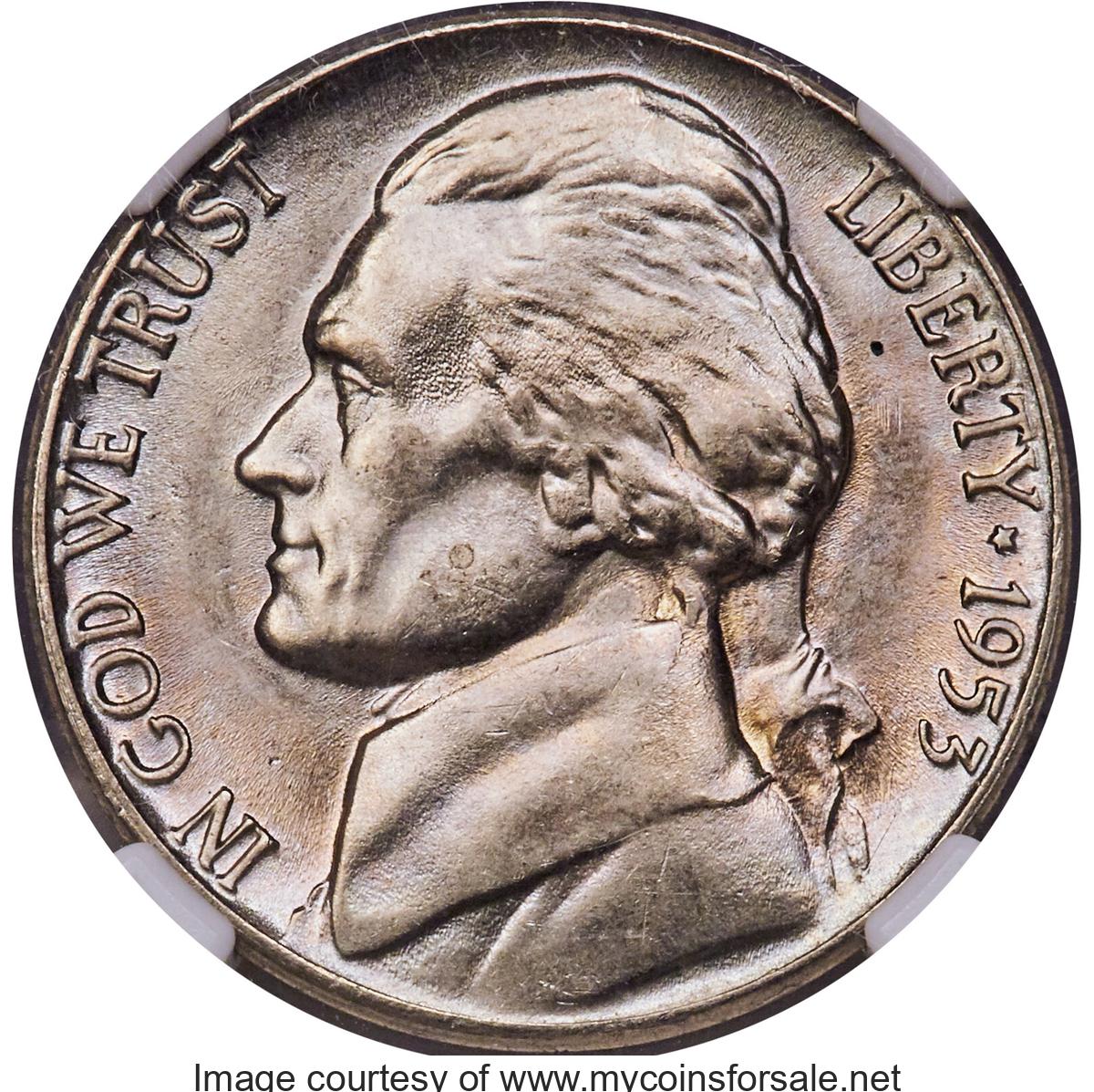 1953-D 5C MS67 Five Full Steps - Main Front