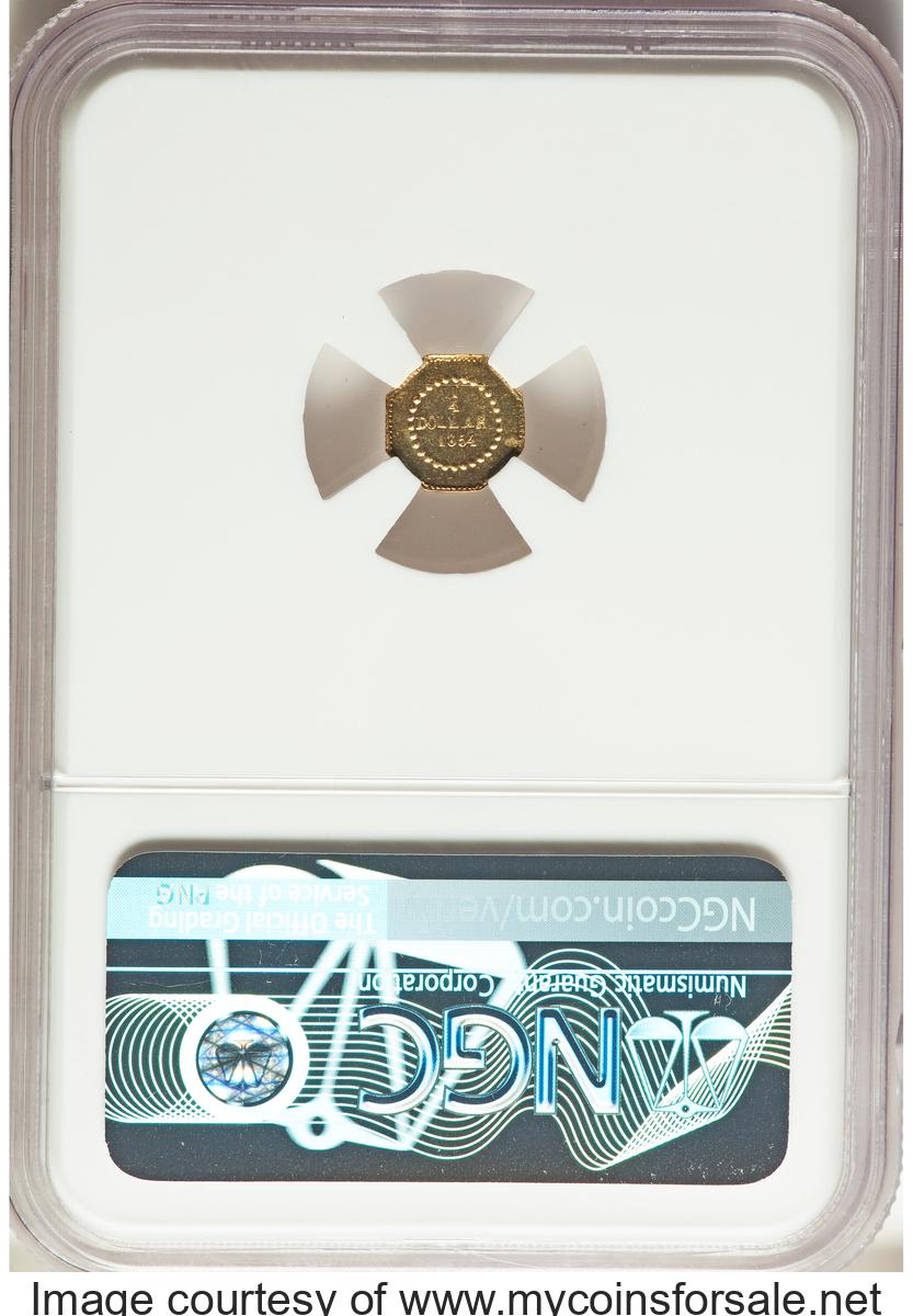 1854 25C Liberty Octagonal 25 Cents, BG-105, R.3, MS66+ Prooflike. - Back