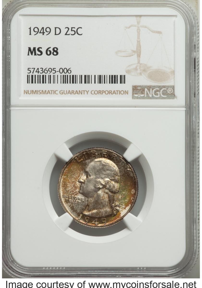 1949-D 25C MS68 NGC