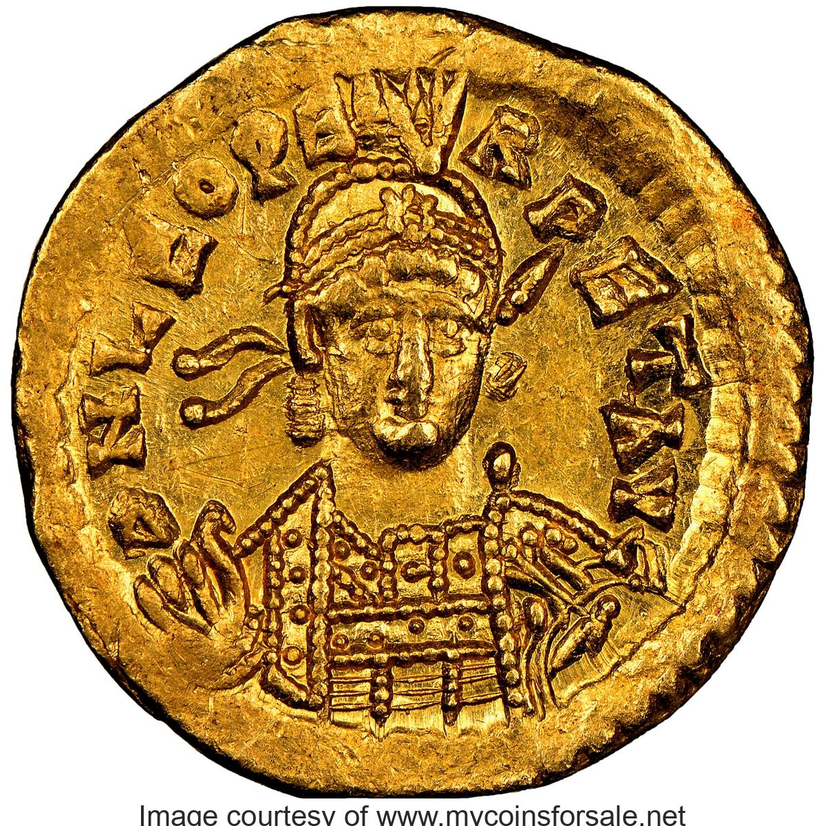 Ancients: Leo I the Great, Eastern Roman Empire (AD 457-474). AV solidus (20mm, 4.44 gm, 5h). NGC Choice AU 4/5 - 4/5, edge bend. - Main Front