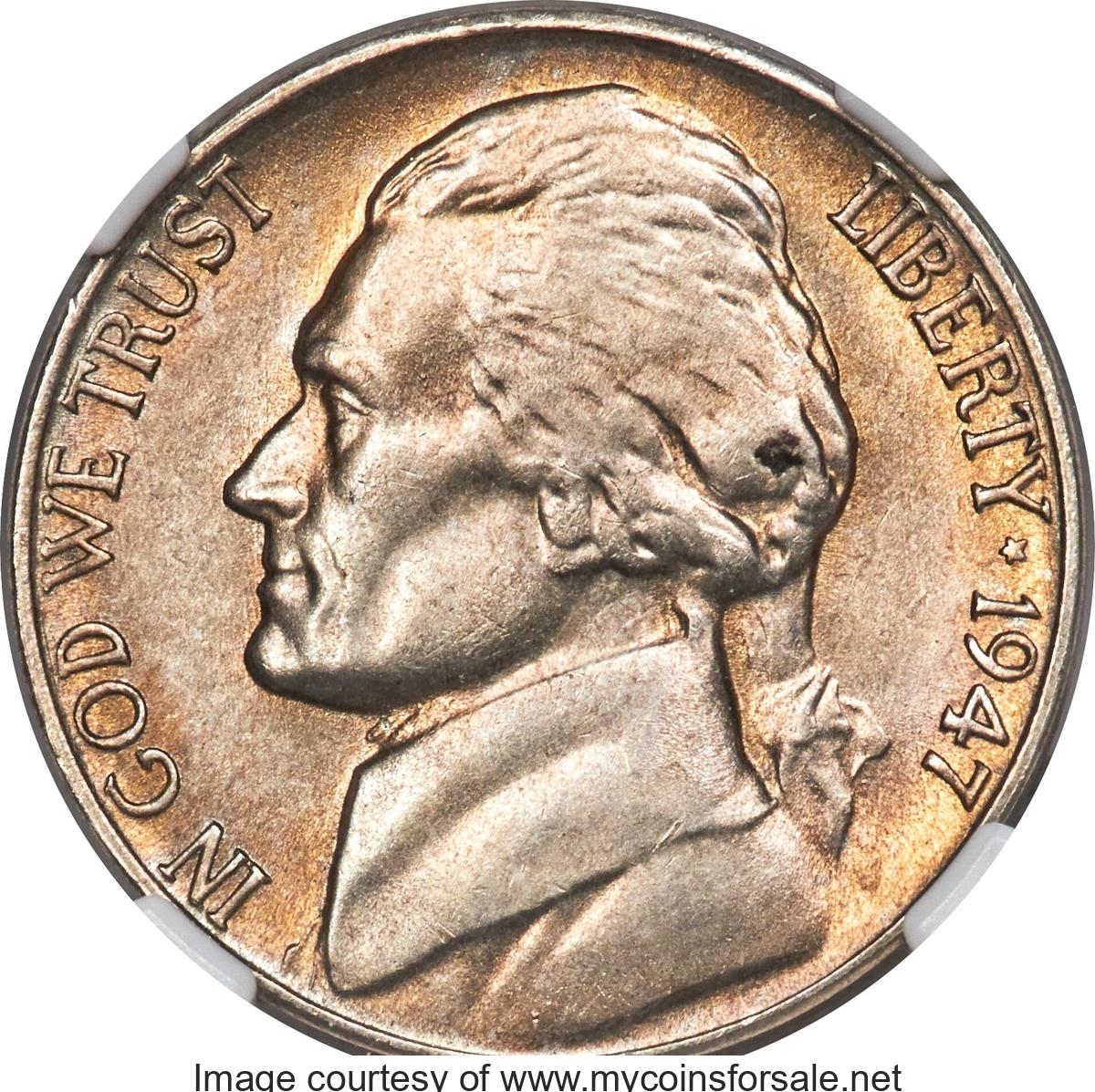 1947-S 5C MS67 Full Steps. - Main Front