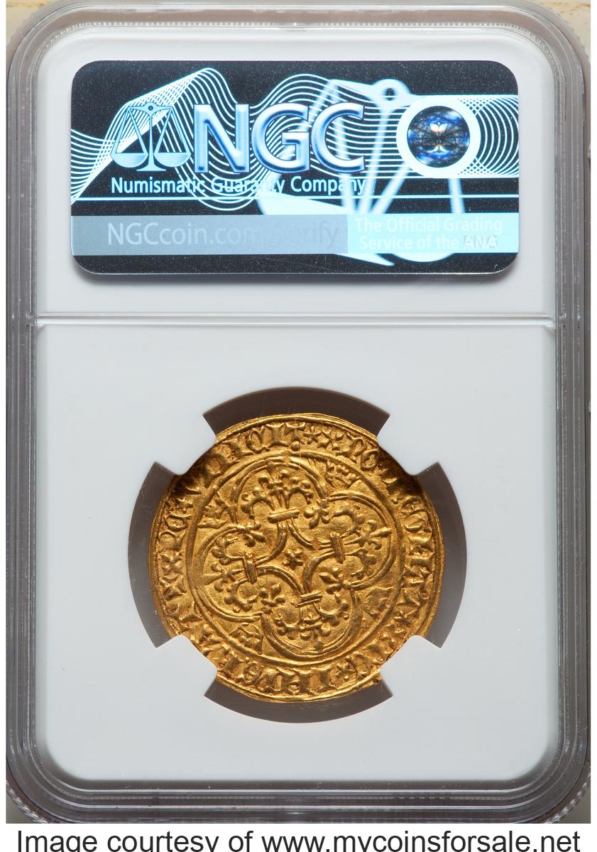 France: Charles VI (1380-1422) gold Ecu d'Or à la couronne ND (from 1394). - Back