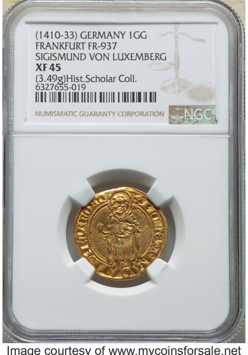 German States: Frankfurt. Sigismund von Luxemburg Goldgulden (1410-1433) - Front