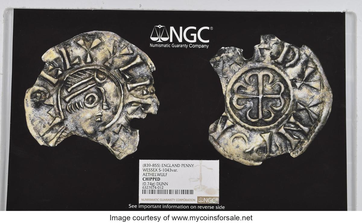 Great Britain: Kings of Wessex. Aethelwulf (839-855) Penny ND (839-c. 843) Chipped NGC (photo-certificate)