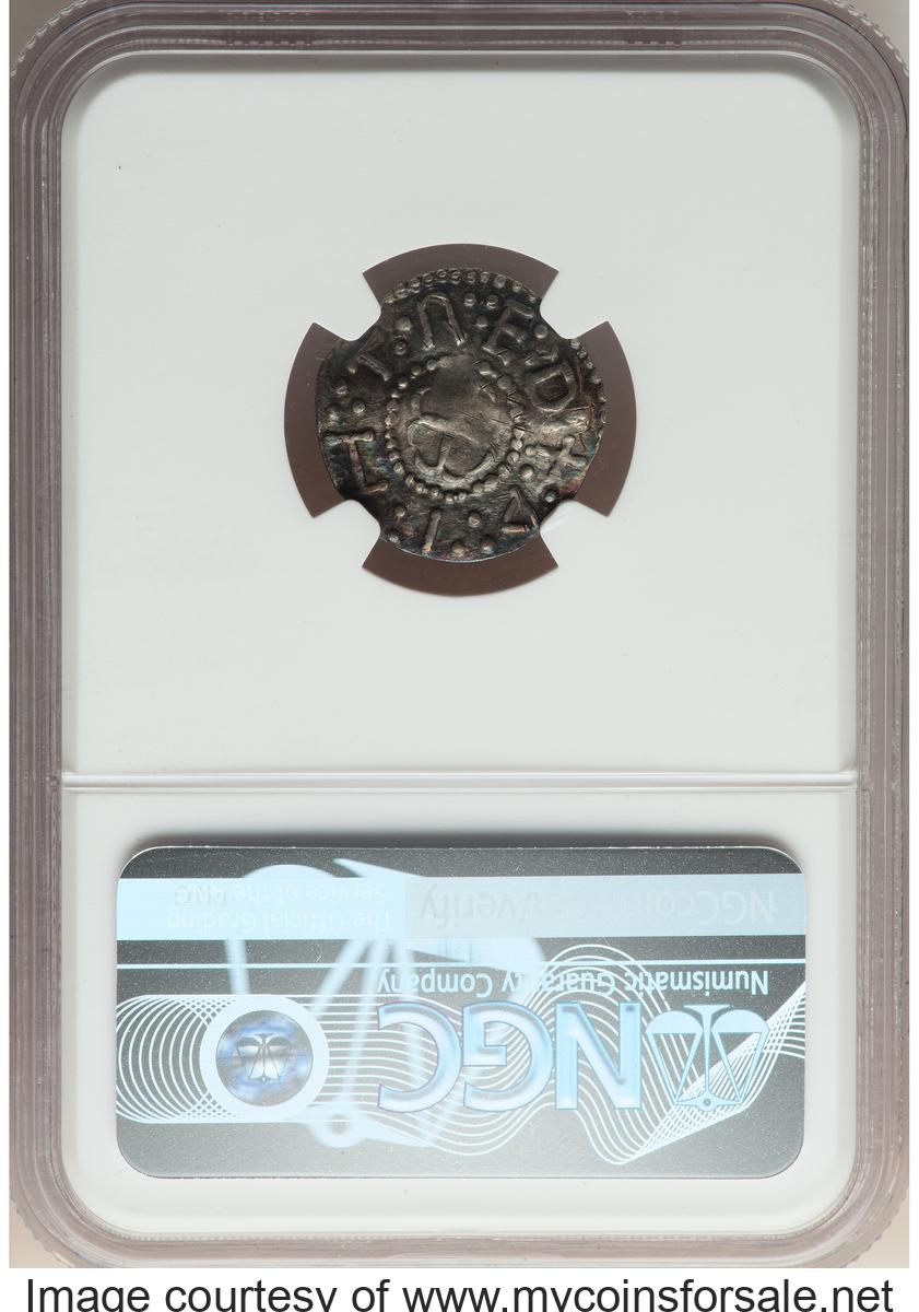 Great Britain: Kings of Mercia. Coenwulf (796-821) Penny ND (796-821) XF Details (Bent) NGC - Back