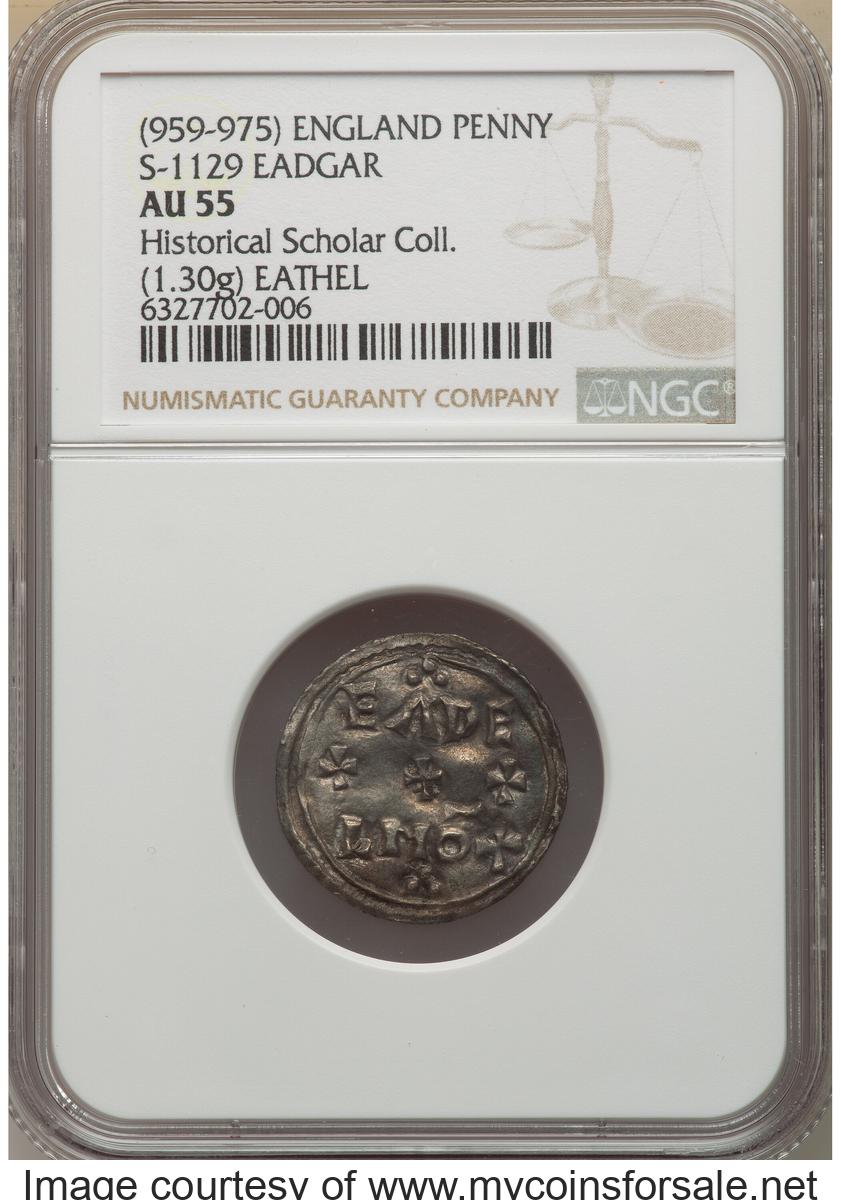 Great Britain: Kings of All England. Eadgar (959-975) Penny ND (959-972) AU55 NGC - Main Front