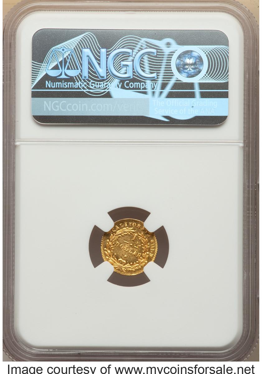 1872 $1 Indian Round 1 Dollar, BG-1207, R.4, MS63 Prooflike NGC - Back