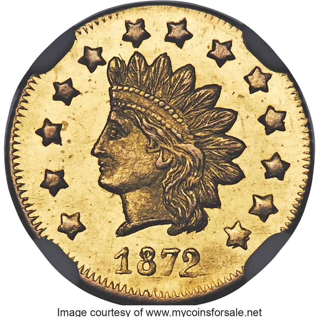 1872 $1 Indian Round 1 Dollar, BG-1207, R.4, MS63 Prooflike NGC - Main Front