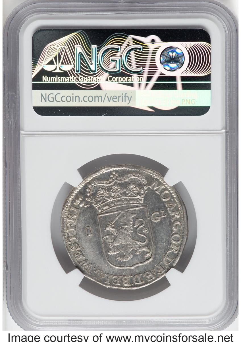 1715 Netherlands: West Friesland. Provincial Gulden 1715-Turnip MS65 NGC - Back